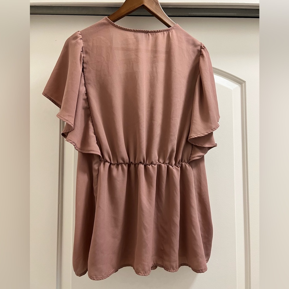 Torrid Georgette Flutter Sleeve Button Down Blouse - Picture 5 of 10